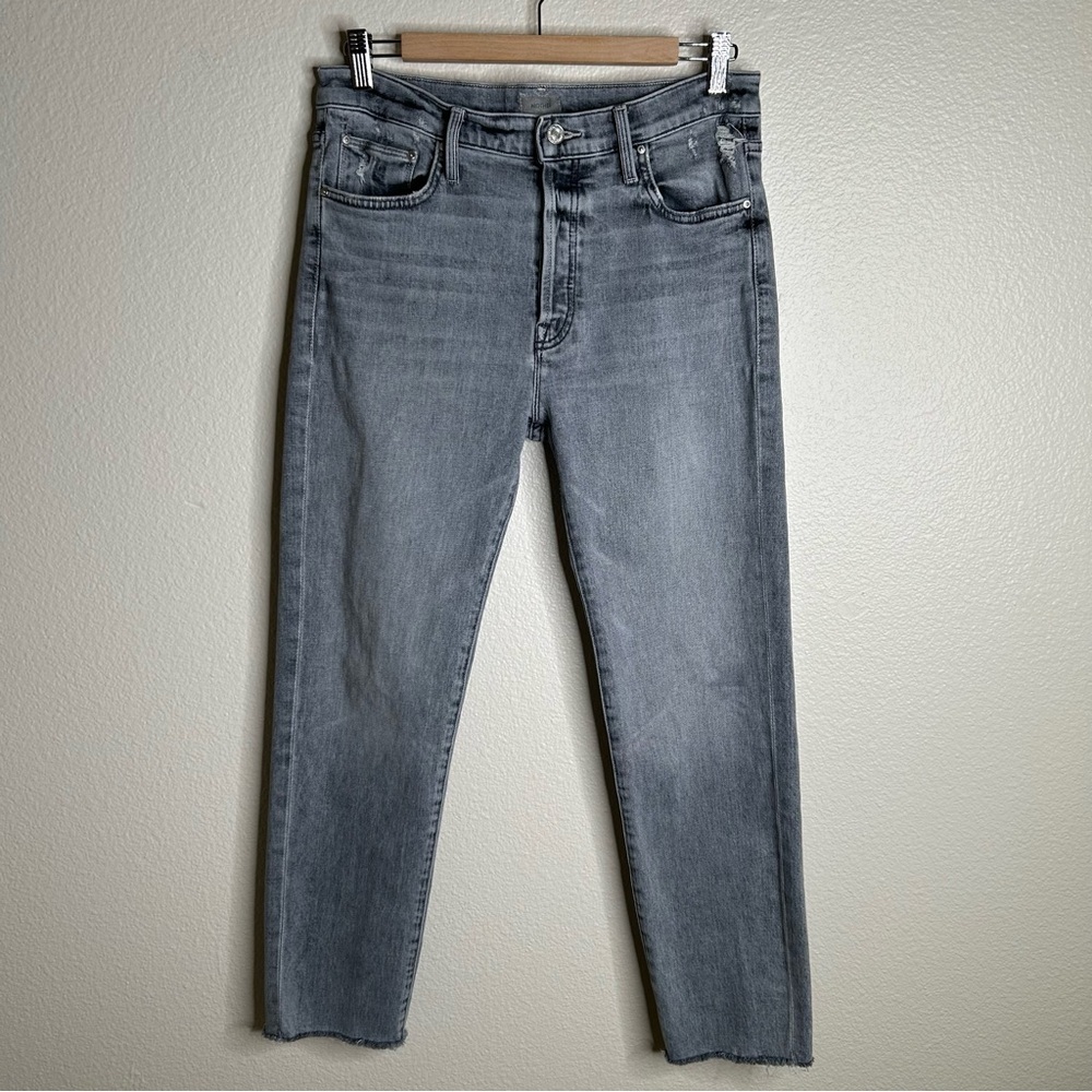 Mother The Scrapper Cuff Ankle Fray jeans Shadows In The Grass 29 - Picture 2 of 15